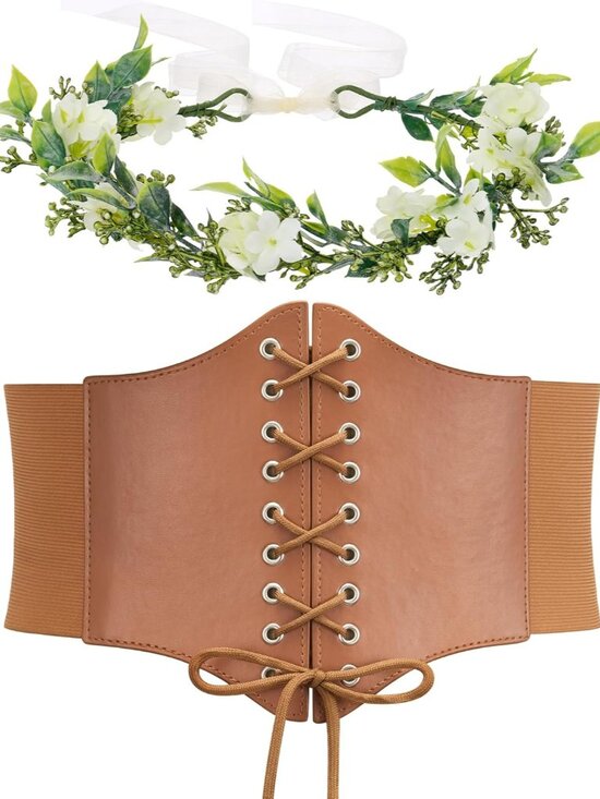 Accessories - Renaissance Accessories,Lace-up Pirate Cinch Corset Belt for Women,Medieval Unde
